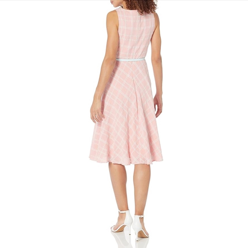 Tommy Hilfiger: Pink Windowpane Cotton Dress - Picture 2 of 4
